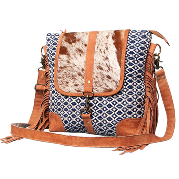 OHLAY KB494 Cross Body Upcycled Wool Upcycled Canvas Hair-On Genuine Leather women bag western handbag purse